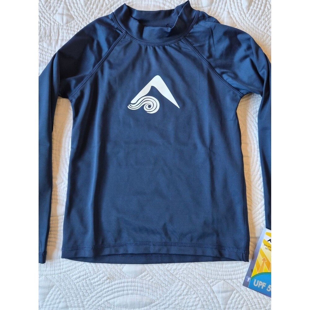 NWT Kanu Surf Navy Rash Guard Long Sleeve Size 6 SPF 50